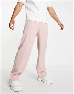 Розовые строгие брюки с широкими штанинами от комплекта Asos design