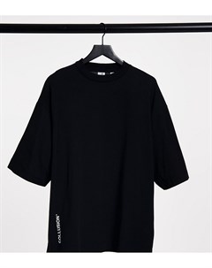 Черная футболка в стиле super oversize с логотипом Collusion