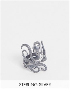 Кольцо из шлифованного серебра в виде осьминога Asos design