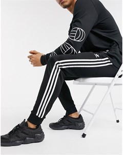 Черные зауженные джоггеры с тремя полосками Superstar Adidas originals