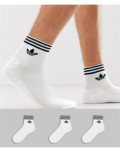 Набор из 3 пар белых носков до щиколотки с фирменным трилистником adicolor Adidas originals