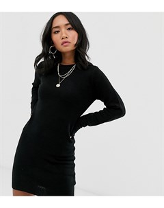 Черное платье джемпер с круглым вырезом в стиле гранж Brave soul petite