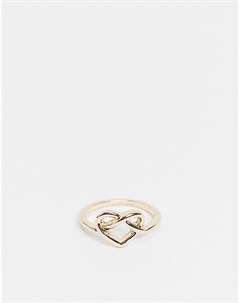Золотистое кольцо с узелком в форме сердца Pieces