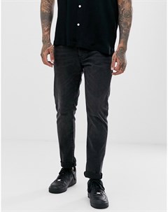 Черные выбеленные джинсы узкого кроя Topman