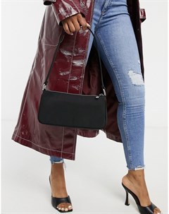 Черная узкая сумка на плечо из нейлона в стиле 90 х Asos design