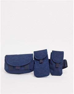 Темно синяя сумка кошелек через плечо с карманами Asos design