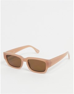 Коричневые солнцезащитные очки в квадратной оправе с плоским верхом Asos design