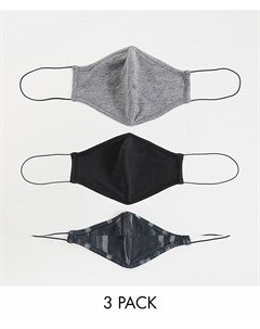 3 маски для лица черный серый с принтом Only & sons