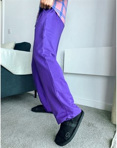 Фиолетовые джоггеры в стиле super oversized из органического хлопка с фиксаторами на манжетах Asos design