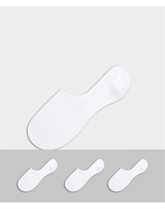 Набор из 3 пар невидимых белых носков Selected homme