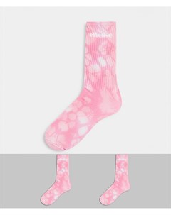 Набор из 2 пар розовых носков с принтом тай дай эксклюзивно для ASOS Ellesse