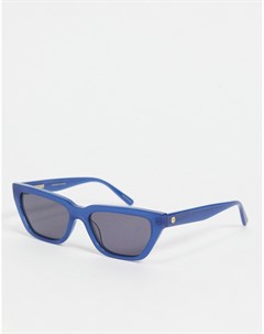 Угловатые солнцезащитные очки в тонкой оправе синего цвета Hot futures