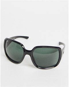 Женские солнцезащитные очки в квадратной oversized оправе черного цвета Ray-ban®
