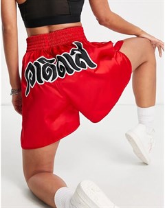 Красные шорты в боксерском стиле с тремя полосками и логотипом x Dry Clean Only Adidas originals