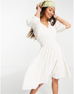 Белое платье мини с присборенной талией Y.a.s