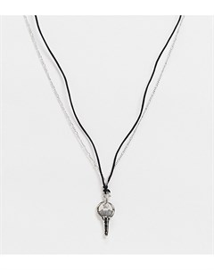 Ожерелье на черном шнурке с подвеской в виде ключа Inspired Reclaimed vintage