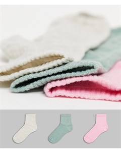 Набор из 3 пар меланжевых носков в рубчик Asos design
