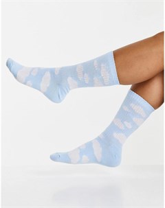 Голубые носки до икр с принтом облаков Asos design