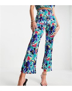 Голубые брюки с цветочным принтом от комплекта Liquorish tall