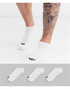 Набор из 3 пар белых носков под кроссовки с логотипом трилистником adicolor Adidas originals