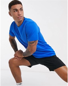 Голубая футболка с полосками сзади Training Adidas