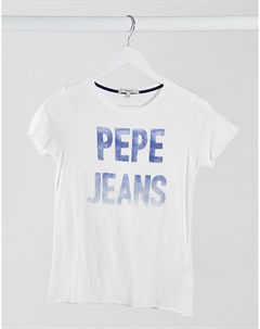 Белая футболка Pepe jeans