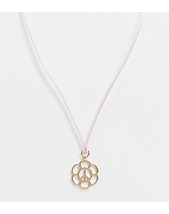 Ожерелье шнурок с золотистой подвеской в форме цветка в стиле 70 х Inspired Reclaimed vintage
