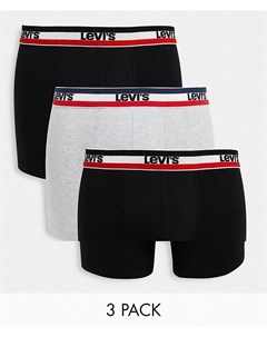 Набор из 3 боксеров брифов с логотипом черного и серого цветов Sportswear Levi's®