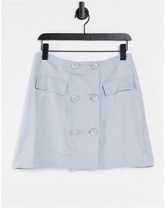 Классическая серая мини юбка с двойным рядом пуговиц от комплекта Pimkie