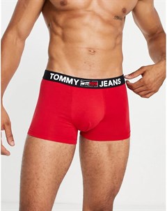 Красные боксеры брифы с логотипом на поясе Tommy jeans