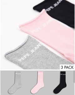 Набор из 3 пар носков черного розового и серого цветов Adelle Pepe jeans
