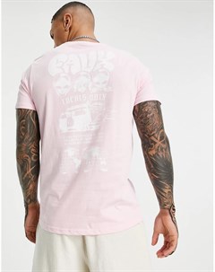 Розовая футболка с принтом Higher Being Friend or faux