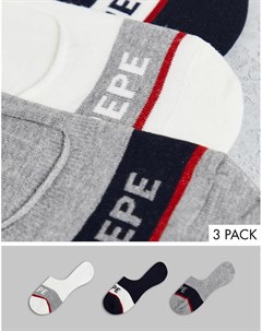 Набор спортивных носков темно синего серого и белого цветов Luneta Pepe jeans