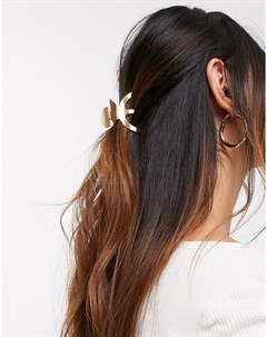 Золотистая заколка краб для волос с фактурной отделкой Asos design