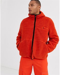 Оранжевая двусторонняя куртка из искусственного меха Asos design
