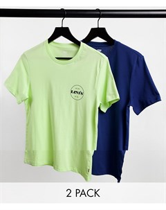 2 футболки темно синего и зеленого цвета с круглым логотипом Modern Vintage эксклюзивно для ASOS Levi's®