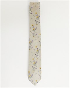 Нечисто белый галстук с цветочным принтом River island
