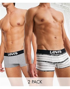 Набор из 2 боксеров брифов серого цвета и в полоску с логотипом Levi's®