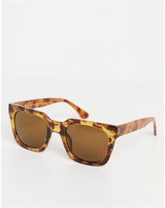 Солнцезащитные очки унисекс в квадратной светло коричневой черепаховой оправе в стиле 70 х Nancy A.kjaerbede