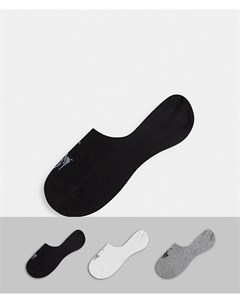 3 пары носков невидимок черного серого белого цвета с фирменной эмблемой Polo ralph lauren