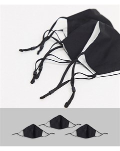 Набор из 3 масок для лица с трехслойной конструкцией с черным мешочком Asos design