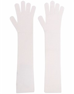 Длинные перчатки в рубчик Yves salomon accessories