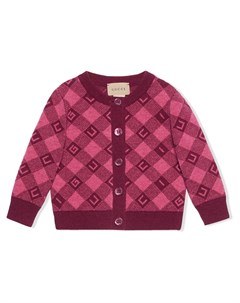 Клетчатый кардиган с логотипом Gucci kids