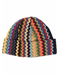Шерстяная шапка бини с узором зигзаг Missoni