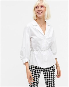 Белая блузка из органического хлопка с широкими рукавами Pam Monki