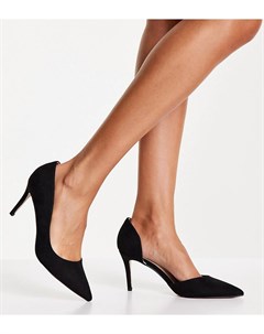 Черные остроносые туфли на каблуке для широкой стопы Celia Miss kg