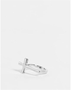 Серебристое кольцо с крестом DesignB Designb london