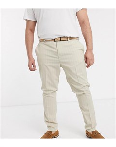 Светло бежевые брюки скинни в полоску Plus Asos design