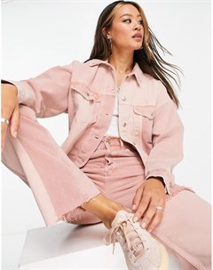 Розовая джинсовая куртка в стиле пэчворк от комплекта Topshop