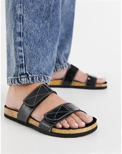 Черные сандалии с двумя ремешками Frankly Asos design
